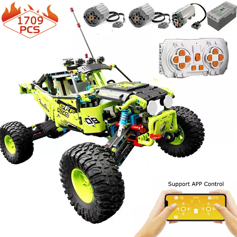 Technische Buggy Auto Bausteine APP Fernbedienung Berg Geländewagen Ziegel Modell Spielzeug Für Jungen Geburtstag Geschenk MOC