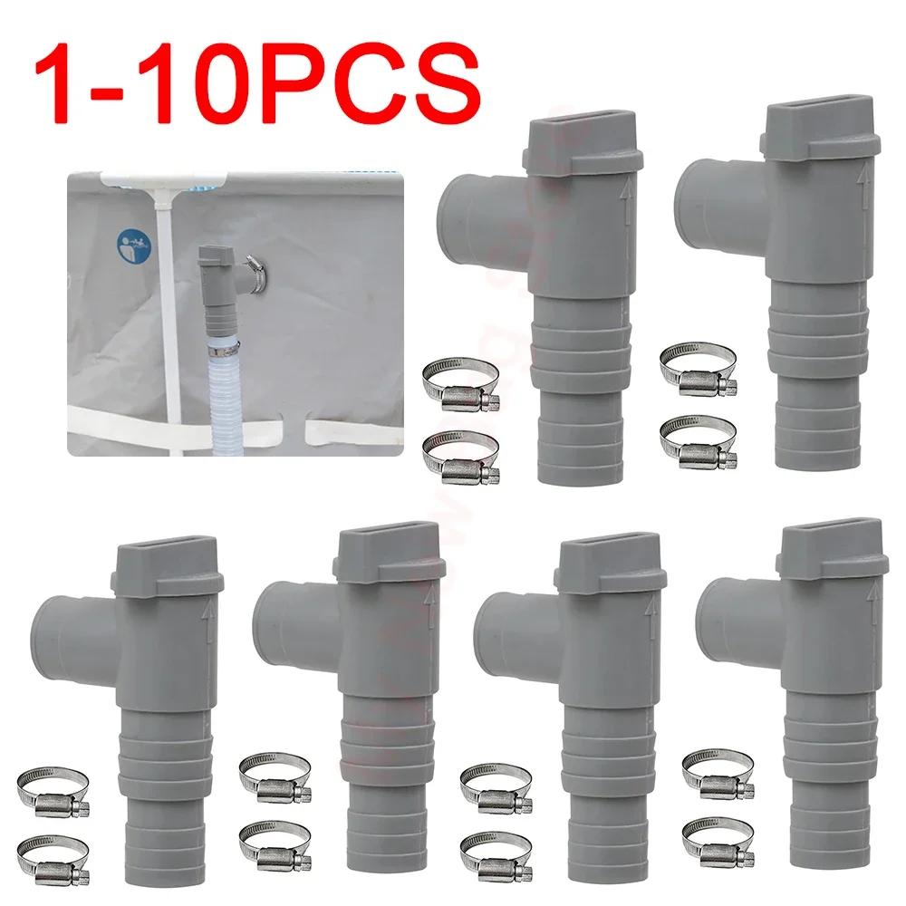 1-10Set PVC-Pool filter pumpen adapter für 32-mm-Rohrschläuche Anschluss teil Pool Ein/Aus-Kolben ventil Auslaufs icherer Ersatz im Freien Image