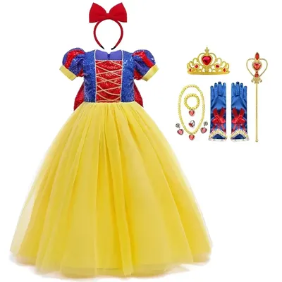 Pailletten Mädchen Schneewittchen Fotografie Kleid Mädchen Kinder Karneval Weihnachten Party Prinzessin Kostüm Mädchen Geburtstag Leistung Kleidung Image