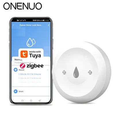 ONENUO Tuya ZigBee WiFi Smart Wasser Sensor Leck Detektor Flut Wasser Leckage Alarm Smart Life Control Arbeit Mit Zigbee Gateway