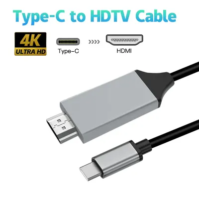 Typ c zu hdtv usb 3,1 zu hdtv kompatibles adapter kabel typ c zu hdtv 30hz 4k usb c kabel verlängern adapter für macbook pc monitor Image