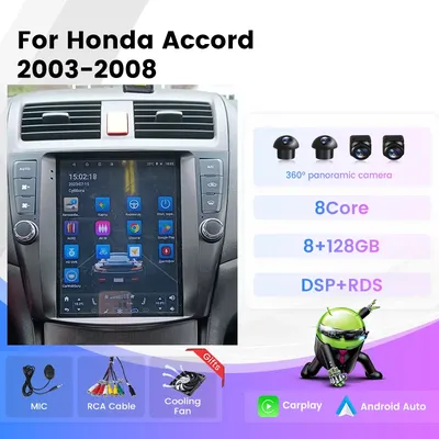 9,7 Zoll für Tesla-Stil Bildschirm android13 os Carplay Autoradio für Honda Accord 7-Automobil Multimedia RDS Head Unit Auto GPS Multimedia Radio, 4-Kern DSP ohne DVD Player, 2Din Stereo Empfänger,