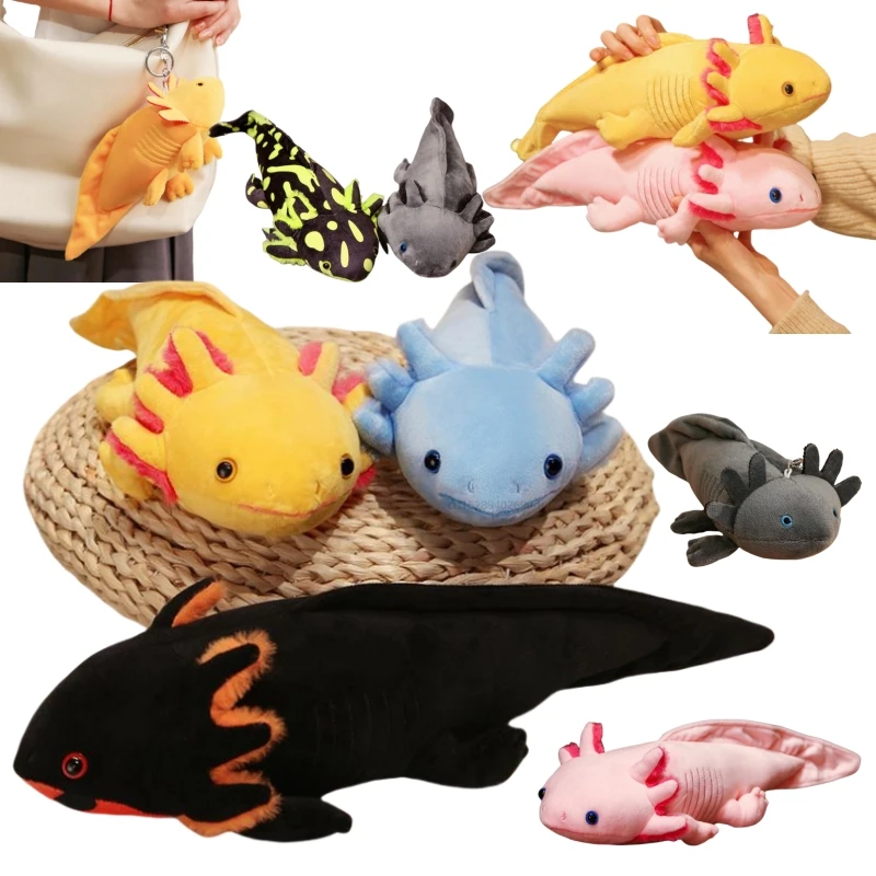23-80CM Nette Weiche Nette Tier Puppe Plüsch Spielzeug Salamander Tasche Anhänger Sechseckigen Dinosaurier Cartoon Puppe Kinder Weihnachten geschenke Anime