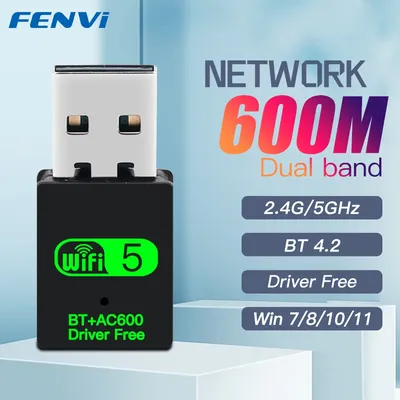 600Mbps BT 4,2 Mini USB WiFi Wireless Adapter Dongle Dual Band 2,4G/5Ghz Wlan Netzwerk Karte 802,11 AC Für PC Laptop Windows 7/8/10