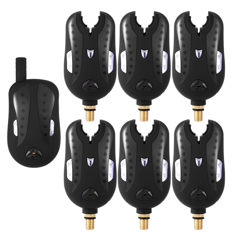 Wireless Digital Fishing Alarm Angeln Biss Alarme Set Angeln Empfänger Sound Alarm Kit LED Alarm anzeige mit tragbaren Fall Image
