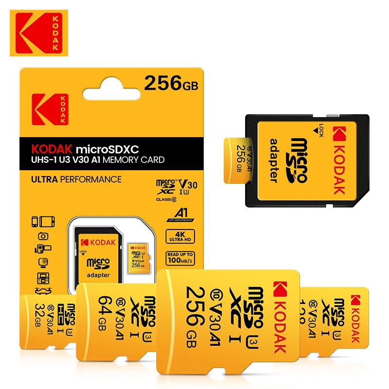 Kodak U3 Micro-SD-Karte 16 GB 32 GB 64 GB 128 GB SDXC/SDHC Klasse 10 Flash-Speicherkarte Micro-SD 32 GB SD-Karte für Smartphone Image