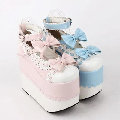 Weibliche Japan Anime Maid Cosplay Lolita Schuhe Frühling Frauen Keile Sandalen High Heels Leder Image