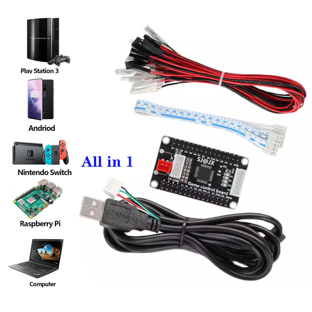 Null Verzögerung Arcade USB Encoder PC PS3 Schalter Raspberry Pi Nintendo ZU Joystick FÜR 5PIN & 2,8 MM Taste Hitbox Controller