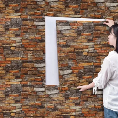 1-10 stücke 70cm * 1m diy 3d einfache ziegel muster wanda uf kleber, schall dichte, wasserdichte, feuchtigkeit beständige imitation ziegel tapete Image