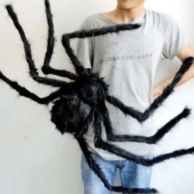 75/90/125/150/200 cm schwarze super große Plüschspinne, Halloween-Dekoration, Requisiten, Haunted Image