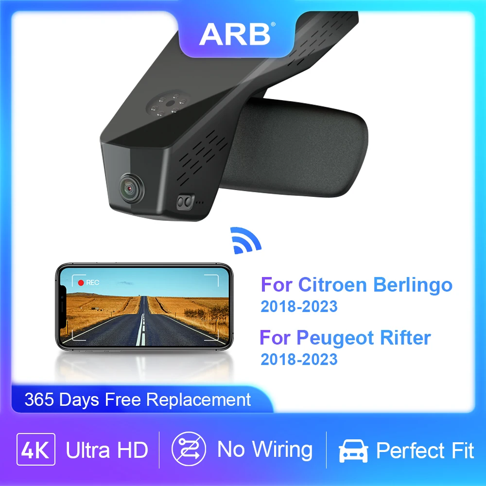 Für Citroen Berlingo/Peugeot Rifter 2018–2023, 4K-Auto-DVR, Armaturenbrett im ARB-OEM-Stil mit WLAN-Verbindung, Loop-Aufnahme Image