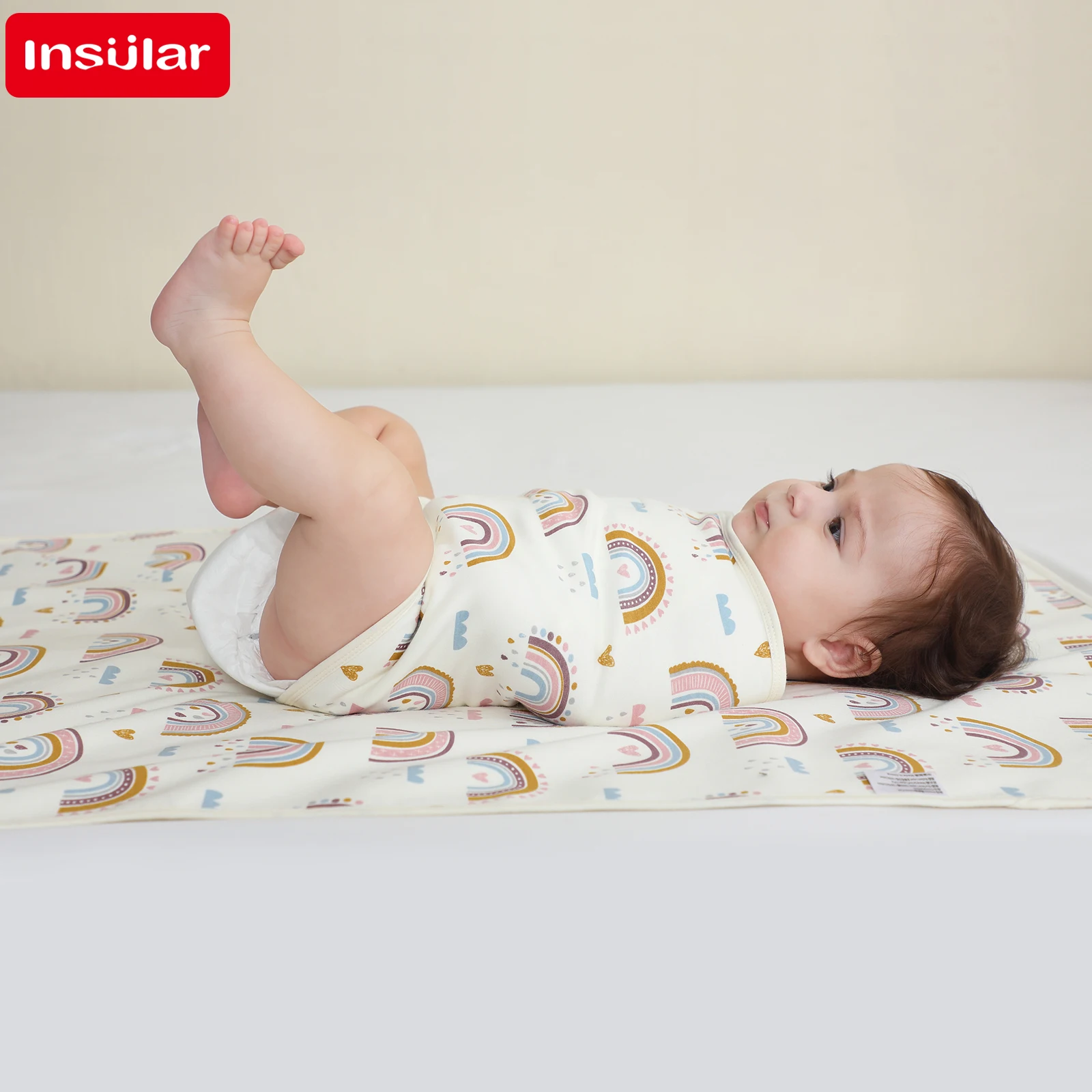 Bilayer Baby Wrap Decke Neugeborenen Baby Swaddle Krawatte Anti Startle Jump Decke Sommer Dünne Baumwolle Weiche Windel Ändern Decke Image
