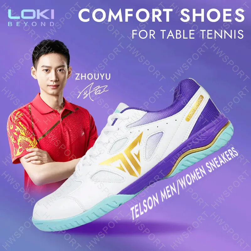 LOKI TELSON Tischtennis Schuhe Männer Frauen Komfort Ping Pong Turnschuhe Anti-slip Professionelle Pingpong Training Schuhe Image