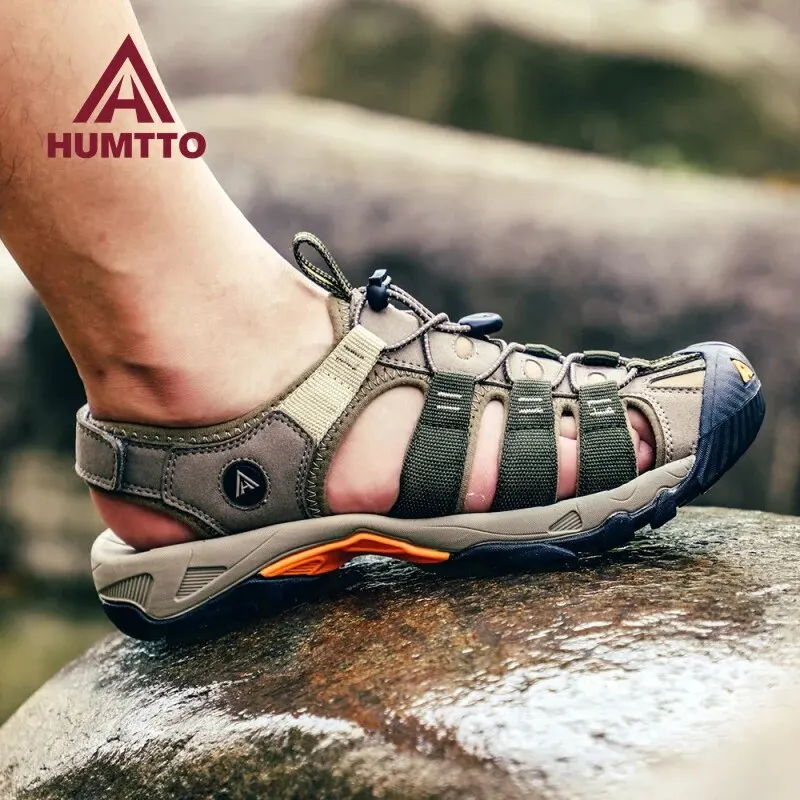 HUMTTO Sommer Outdoor Sandalen für Männer Atmungsaktive Wanderschuhe Wasser Strand Herren Sandalen Camping Klettern Aqua Sneaker HT- 710445 A
