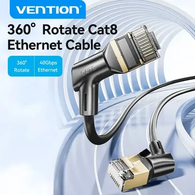 Vention cat8 ethernet kabel 40gbps 2000mhz grad drehen cat 8 netzwerk internet lan kabel für pc ps 4 router rj45 kabel