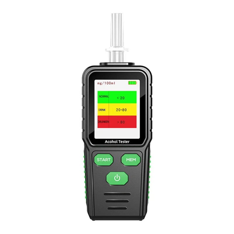 1-teiliger Alkoholtester vom Schlag. Überprüfen Sie den Alkohol-Fahrdetektor. Verkehrsalkoholdetektor. Intelligente Sprachübertragung Image