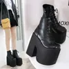 Große Schuhe 2025, modisch, neu, Hate Sky High, 17 cm, Bühne, DJ-Performance, Damen, gleicher Nachtclub, grobe Absatzstiefel, 43