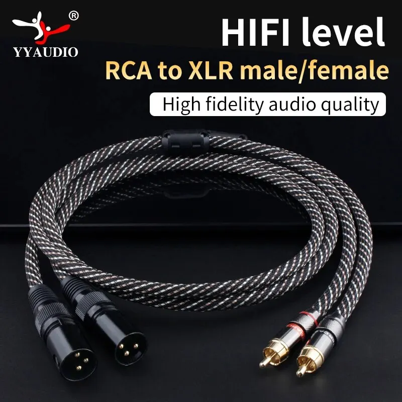 Yyaudio hifi 2rca zu 2xlr Audio kabel 6n ofc 3pin xlr Buchse zu rca Stecker Kabel für Lautsprecher verstärker Mixer Patchkabel Image