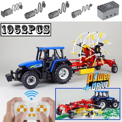 NEUES Modell im Maßstab 1:17 von Farm Pottinger TOP 762C Windrower Traktor Baustein Fernmontage Spielzeugmodell Geburtstagsgeschenk für Jungen Image