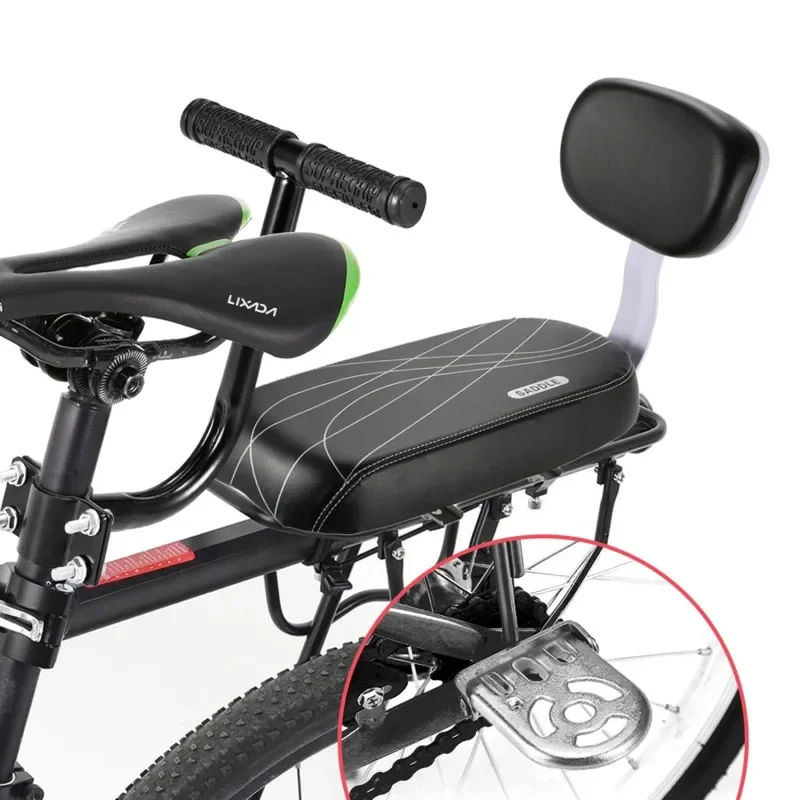 Fahrrad Kindersitz Fahrrads attel mit Rückenlehne Fahrrad Rücksitz MTB Fahrrad Gepäckträger Sattel PU Leder kissen für Fahrrad teile