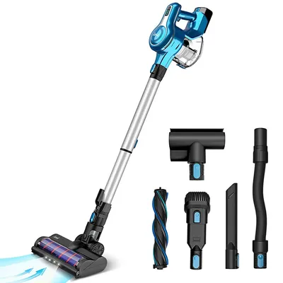 INSE Cordless Staubsauger Bis zu 45min Laufzeit, Akku Vakuum, leichte Vakuum für Teppich Harte Boden Pet Haar Image