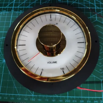 Eizz Panel Meter Volumen Potentiometer Abschwächer warmes Hintergrund licht Hochglanz vergoldet Image