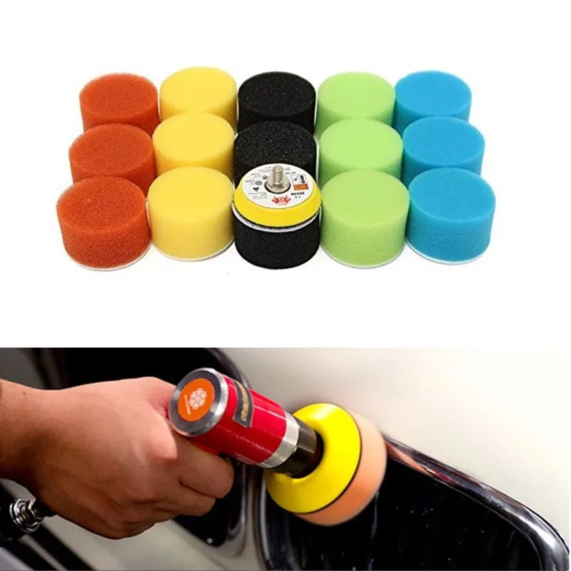 16 teile/satz Auto Detail polierte Schwamms cheibe 50mm Polier kreis Polier pad Werkzeugs atz Auto polierer Wachs pads Autozubehör Image