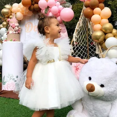 2024 Baby 1. Geburtstags kleid für Mädchen Prinzessin Abend party Tutu Kleid Neugeborene Taufe Image