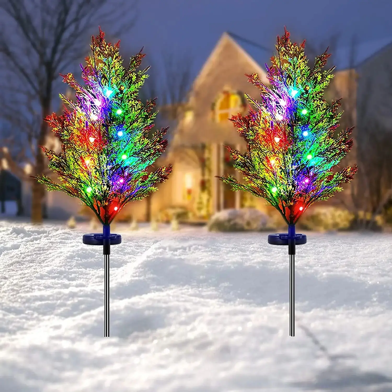 1 stücke Solar Weihnachten Kiefer und Zypresse Rasen Lampe LED Festliche Garten Spike Dekorative Stehende Garten Lampe Wasserdicht Garten spot