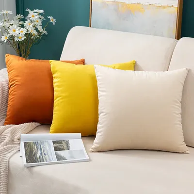 Schlichte Samt Kissen bezug weichen nordischen Stil Wohnzimmer Kissen bezug cojines decora tivos para sofá Kissen bezug hogar funda cojin Image