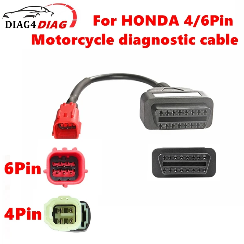 Motorrad-Diagnose kabel 4-poliges/6-poliges Stecker kabel Motorrad-Diagnose kabel für Honda 4-polig für Honda 6-polig bis obd2 16-poliges Kabel Image