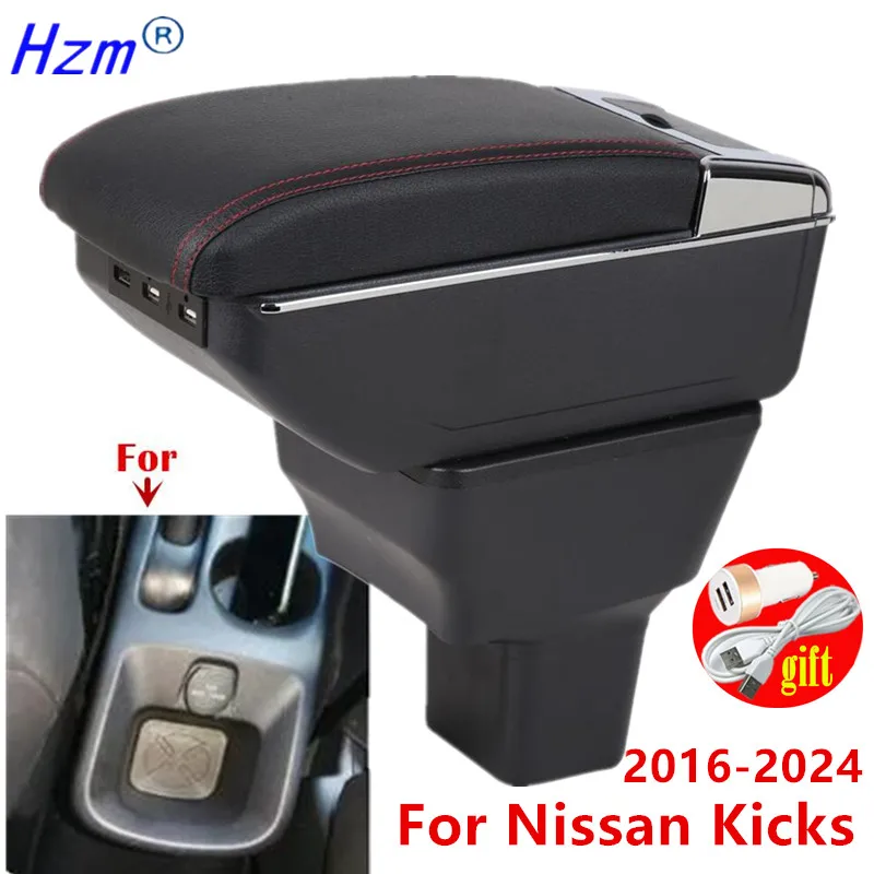 Für Nissan Kicks Armlehne Box Für Nissan Kicks 2016-2024 Lagerung Box Tasse Halter Innen Gewidmet Retrofit Auto Zubehör Image