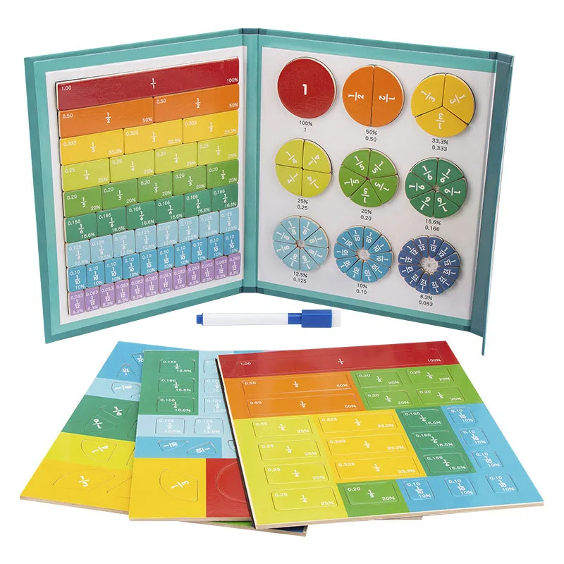 Kinder Magnetische Fraktion Lernen Math Spielzeug Holz Bruchteil Buch Set Kinder Arithmetik Lernen Pädagogisches Spielzeug Lehrmittel