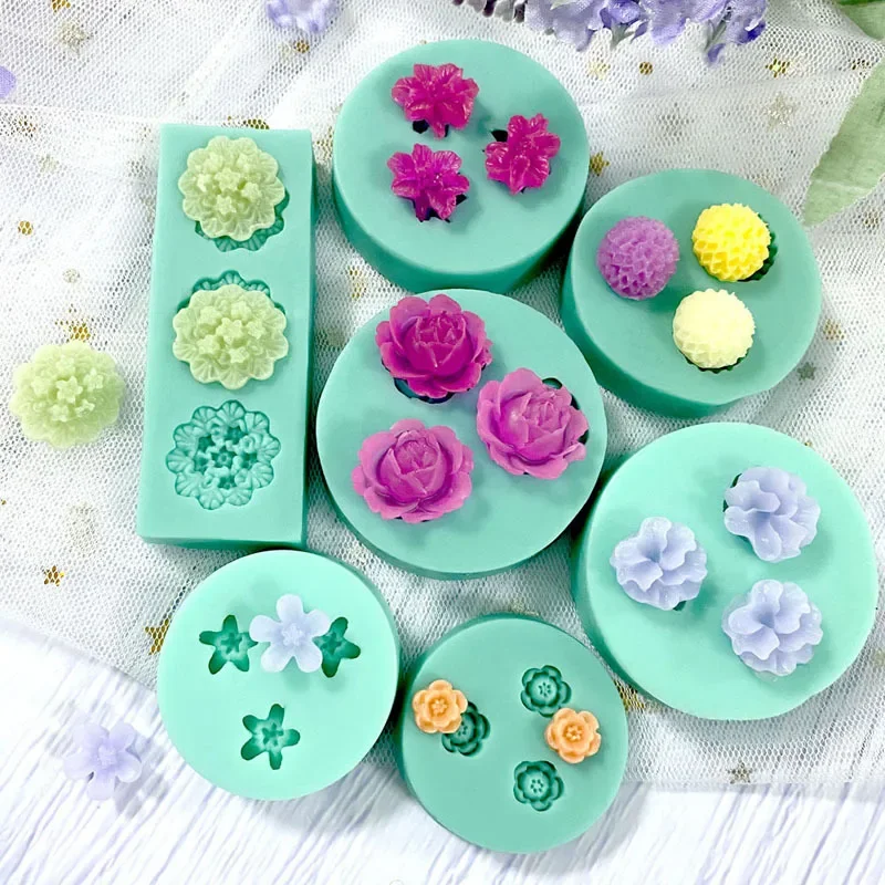 1pc Mini Blumen form Silikon Schokolade DIY handgemachte Pudding Keks Zucker Form Kuchen Dekoration Form Backen Küchengeräte Image