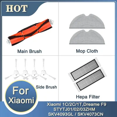 Für xiaomi mijia 1c/2c, mi roboter vakuum-mop, dreame f9 filter mop tuch hauptseiten bürste Image