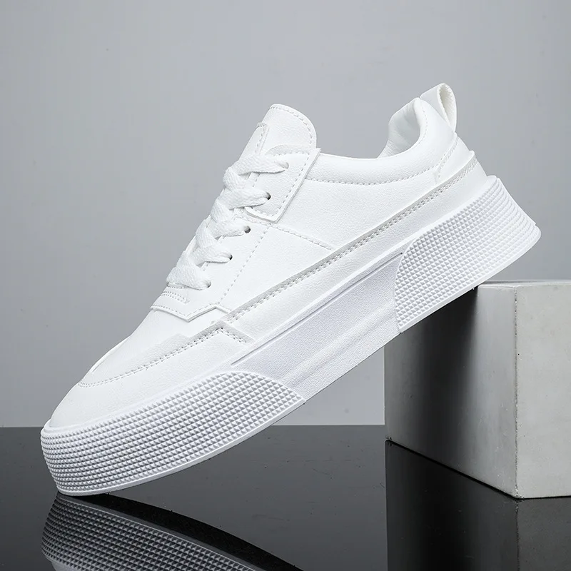 Männer Weiße Schuhe Leder Casual Turnschuhe Trend Plattform Schuhe Bequeme Vulkanisierte Schuhe für Männer Weiß Tenis Masculinos