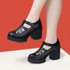 8 cm kleine Größe 32–43 Close Head Echtleder Schuhe klobige Plateausandalen 2025 Block High Heels Gladiator Sandalen Büro Mama