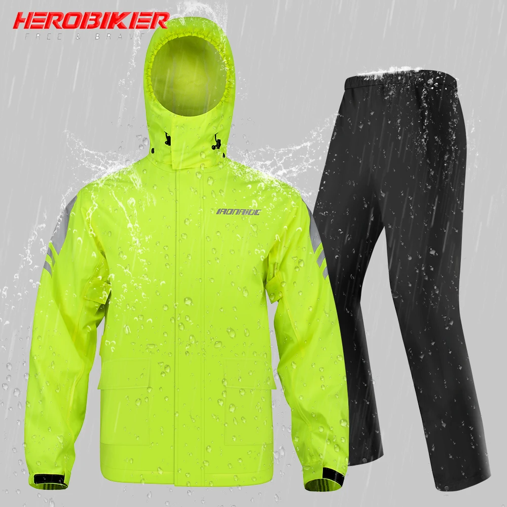 Motorrad Regenmantel wasserdichte Regen hülle Anzüge Motorrad Regenmantel Jacke Hose Moto Regen anzug mehrfarbig Split für Motorrad fahrer Image