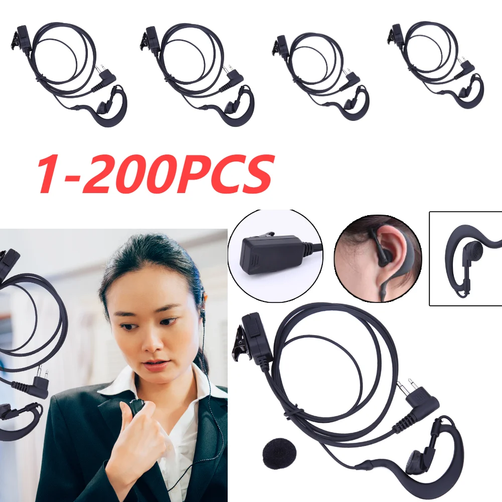 1-20 Stück 2-poliges Luftrohr-Ohrhörer-Headset für Walkie-Talkie-Ohrhörer-Headset-Mikrofon für Motorola-CB-Radio CP88 CP040 CP100 CP110 Image