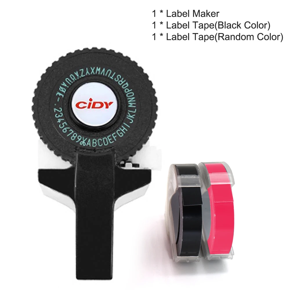 Tragbarer Mini-Etikettendrucker zum Selbermachen, 3D-Präge, Etikettenschreiber, Drucker, Schreibmaschine mit Kunststoff, PVC, 9 mm Etikettenbändern, Schriftzug Image