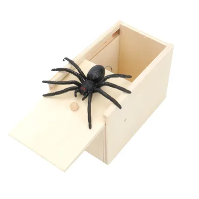 Spinne Holzkiste spielen Trick Witz Spielzeug wieder verwendbare Sprung Angst Spielzeug dauerhafte