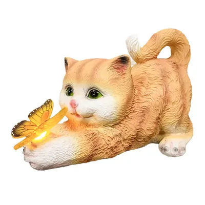 Einweihung sparty Geschenk Katze Solar Garten Statue Solar Lichter Katze Statue Skulptur Solar Garten Statue Katze Rasen Ornament für Hof Terrasse