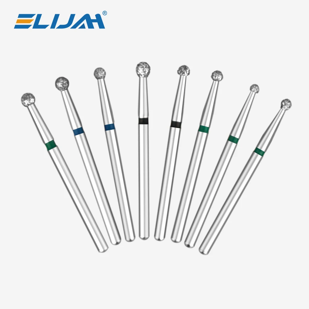 10 Teile/schachtel 25mm Dental Diamant Bur Denspay FG Durchmesser 1,6mm Ball Runde Edelstahl Bur Für High Speed handstück Zahnmedizin Werkzeug Image