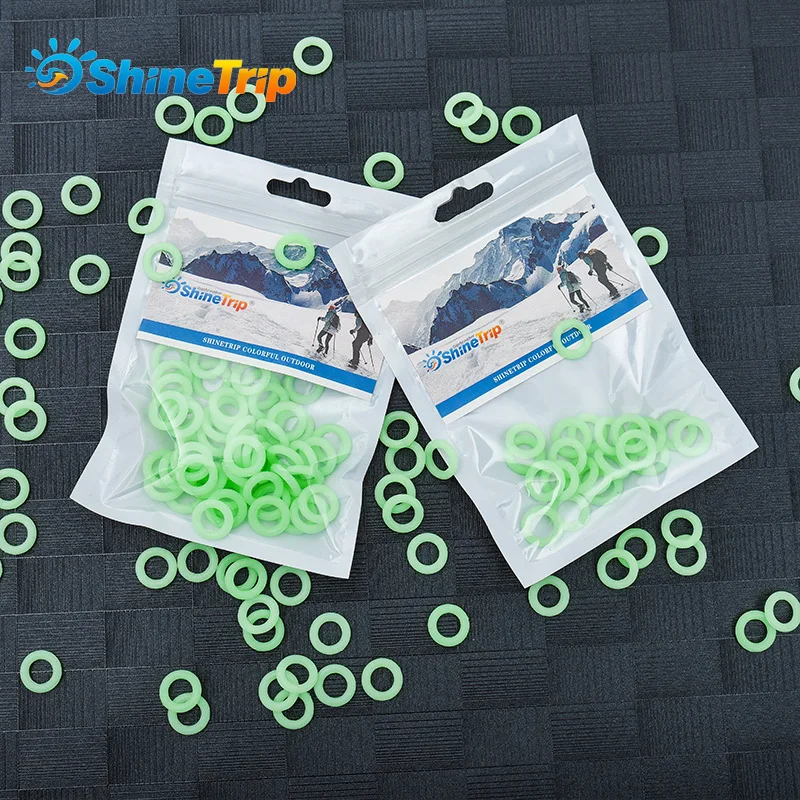 Shine Trip Outdoor multifunktion aler fluor zieren der Ring, leuchtender Silikon ring, Camping zelt Nagel ring Zubehör Image