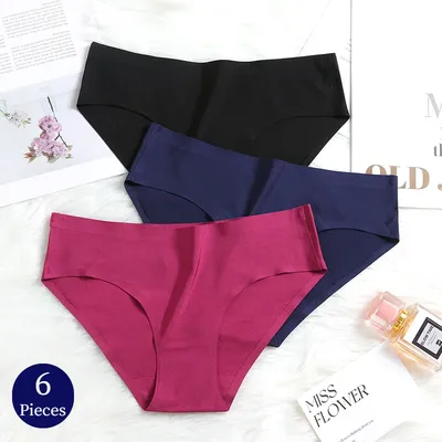 BZEL 6 Teile/satz Damen Höschen Nahtlose Sport Atmungsaktive Frau Unterwäsche Weiche Dessous Seide Image