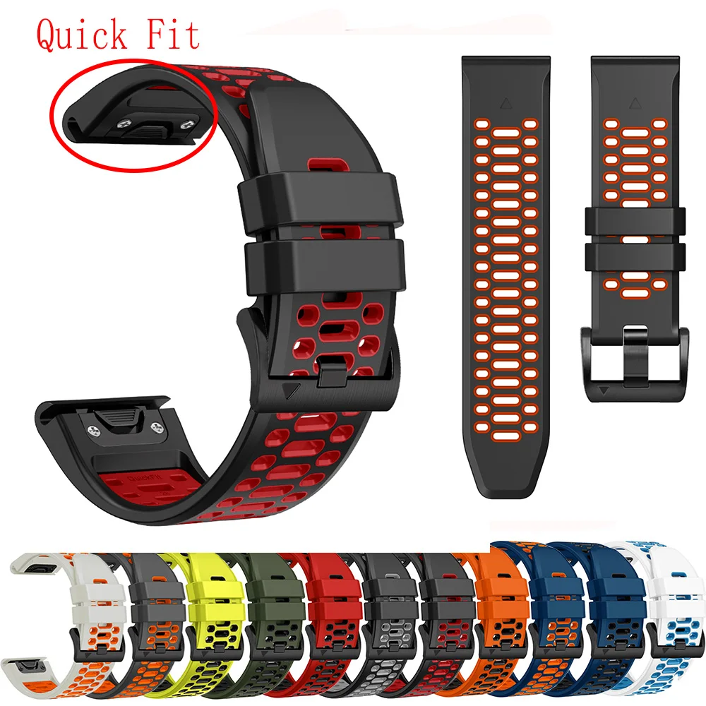 Armband für Garmin MARQ Athlete Adventurer Golfer Captain Aviator Epix Gen 2 Quickfit 22 26 mm Fenix 7X Silikonarmband Image