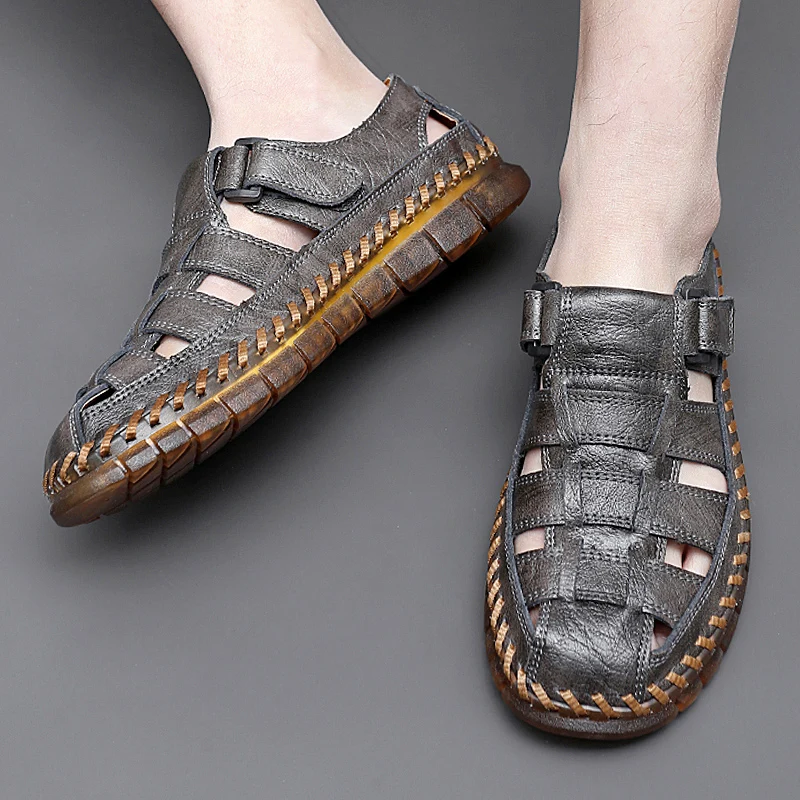 Handgefertigte Herrenschuhe, handgefertigte Leder-Herrenschuhe, lässige Slipper, Slip-On-Reißverschluss, Spaltleder-Schuhe, Herren-Wohnungen, heiße Verkaufs-Mokassins