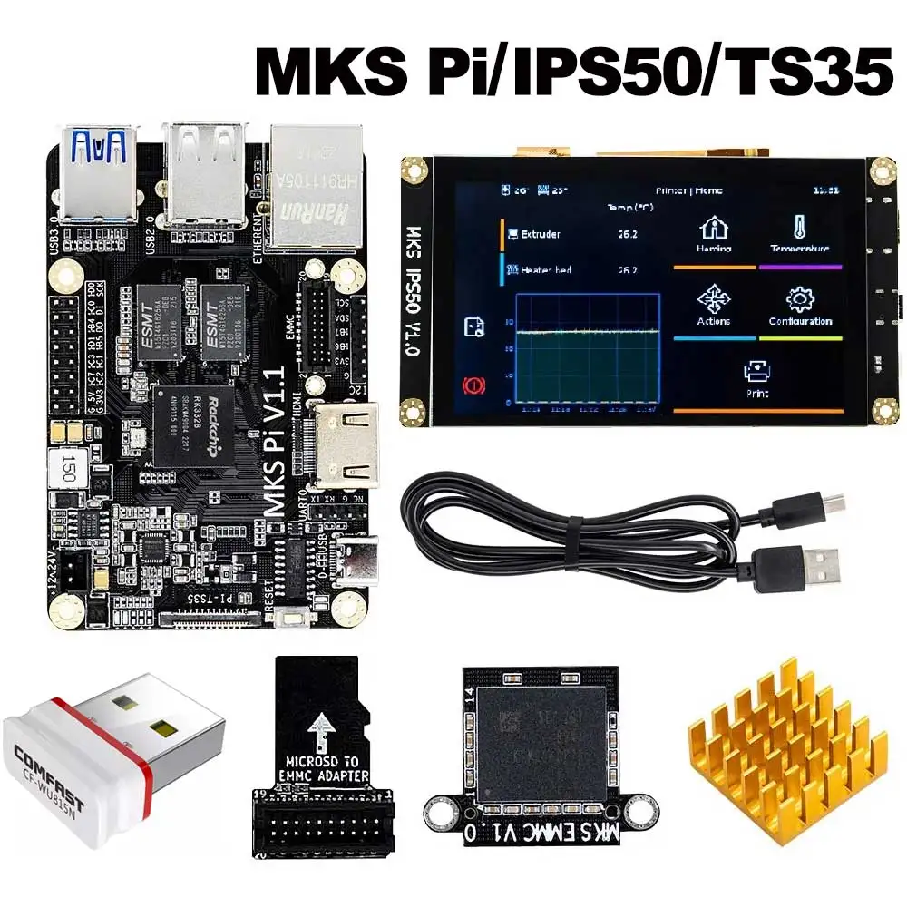 Mks pi board maker base motherboard upgrade 3d drucker auf klipper unterstützung hdmi bildschirm für ender3 voron skr nanovs raspberry pi Image