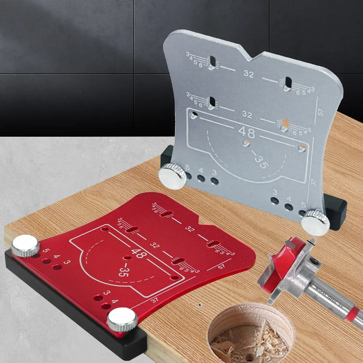 35mm Scharnier Lochöffner Punch Holzbearbeitungswerkzeug Begrenzung Rahmen und Punch Locator Schnelles und präzises Bohren und Montage von Scharnieren Image