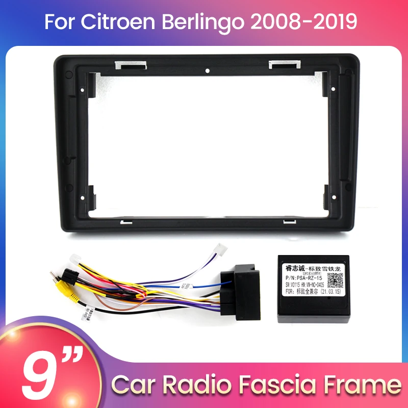 Für Citroen Berlingo 2 B9 2008 2009 2010 2011 2012 2019 Auto DVD Head Unit Player 9 Zoll Rahmen Fascia Adapter Canbus Box Decoder Image